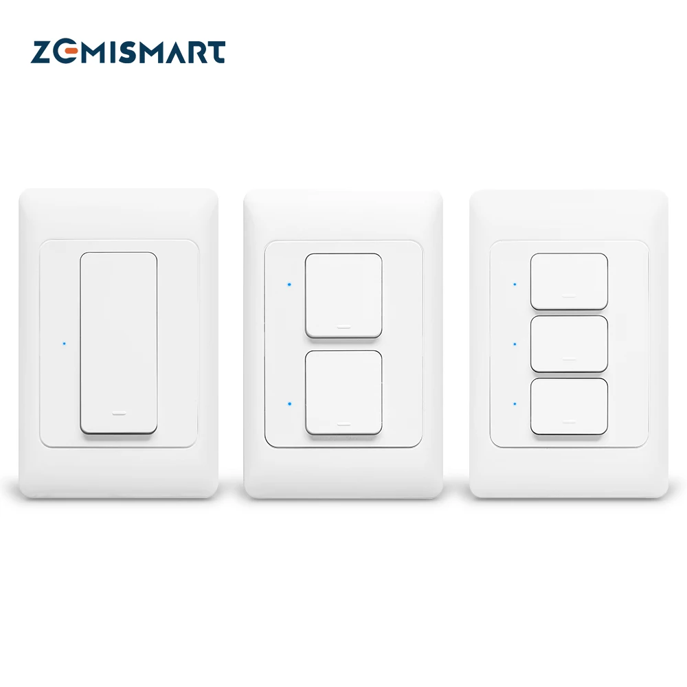 Interruptores de Parede Zemismart Novo Design Zigbee Push Light Switch Smartthings Controle Eua au Física 3.0 - Image 4
