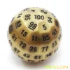 Bescon Solid Metal 100 Sided Dice, Game Dice D100,Giant Polyhedral Metal 100 Sides Dice 50MM in Diameter (1.97in), Ancient Brass 1