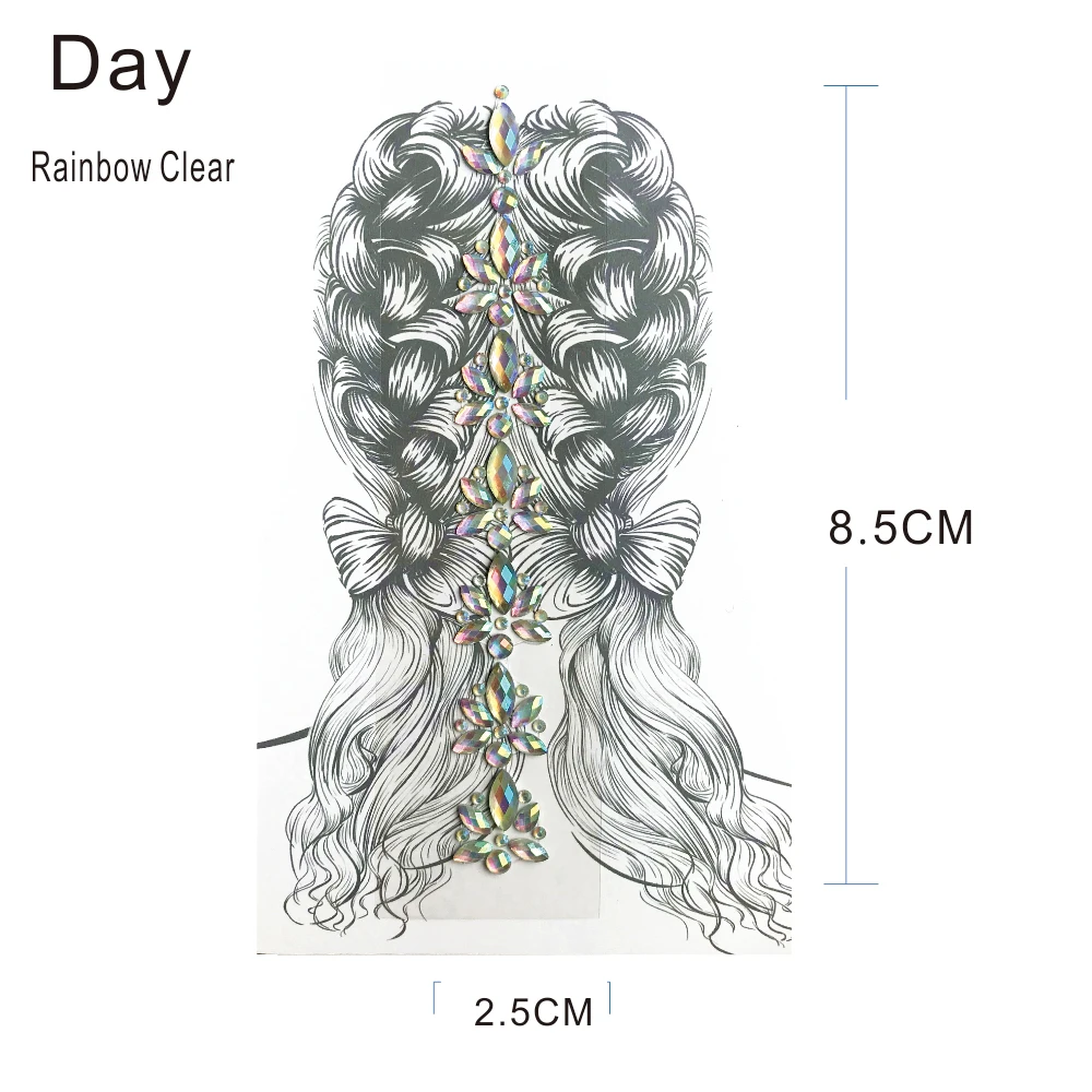 GDHJ02 1 аппликации Стразы Светящиеся в темноте украшения для волос стикер тела Вечерние клубный Декор Цветочная свадебная корона Вдохновленный