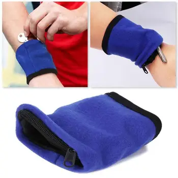 

Wristband Coin Purse Key Case Multifunctional Sweat-absorbent Zipper Wrist Cover Wristband Bank Card Case