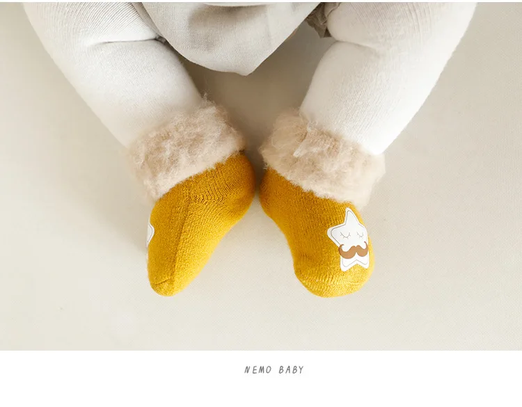Новые бархатные плотные детские Носки с рисунком на осень и зиму, высокие детские носки-трубочки для детей 0-3 лет, носки для маленьких девочек