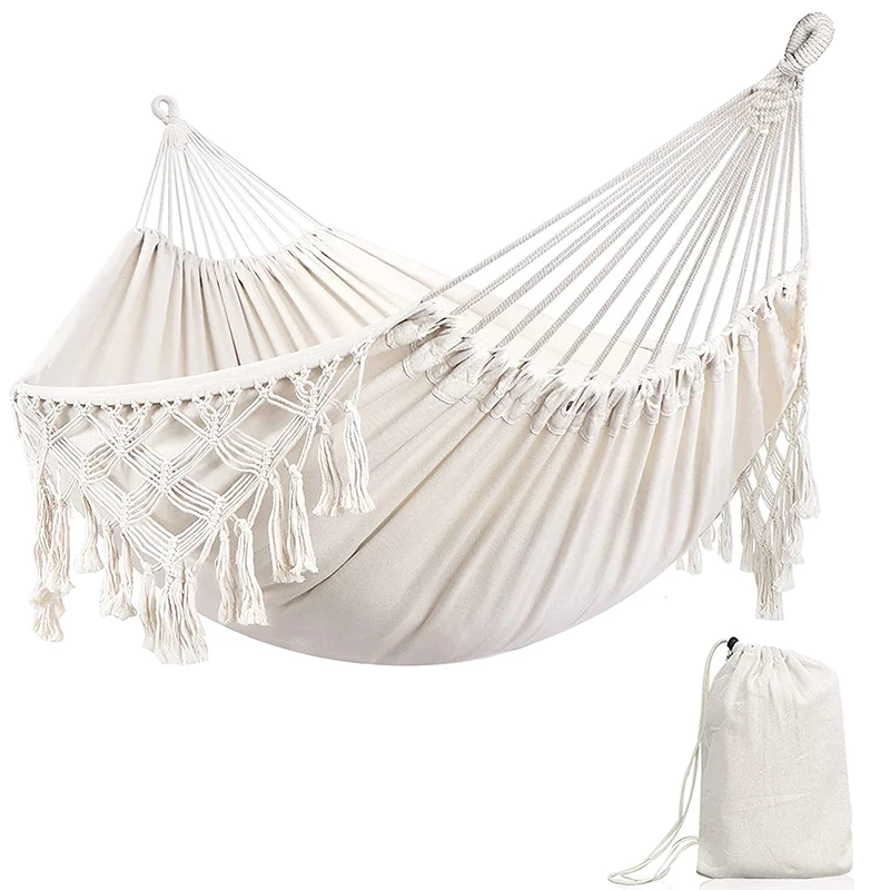 Nordic Style White Cotton hammock Outdoor Indoor Garden Dormitory Bedroom Hanging Chair For Child Adult Swinging Single Hammock