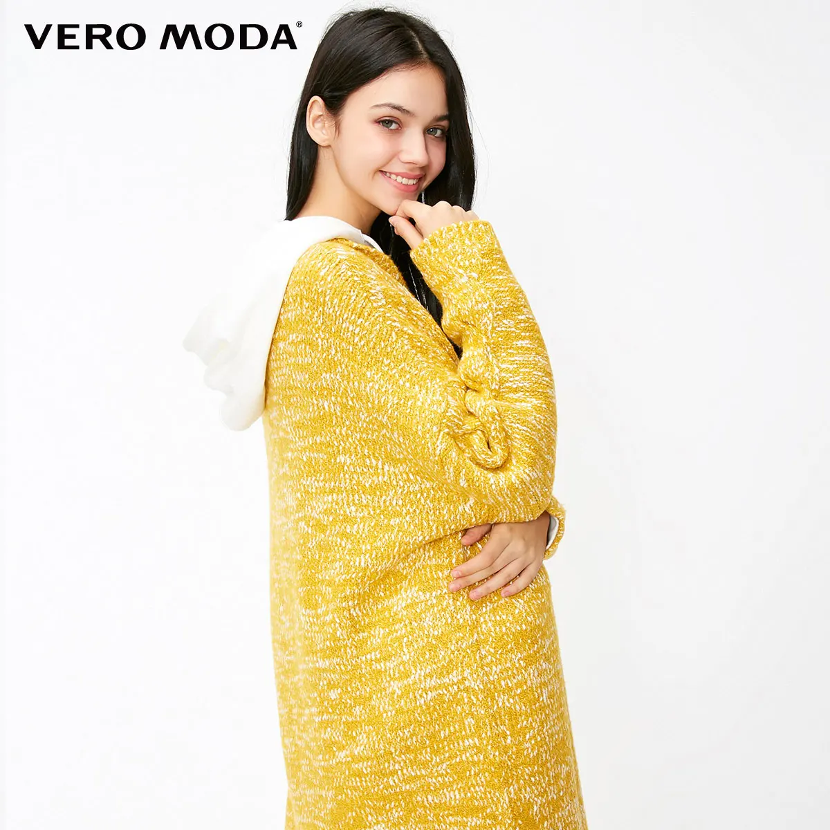 Vero Moda женский грубое смешивание вязаный длинный кардиган с открытыми плечами | 318325504