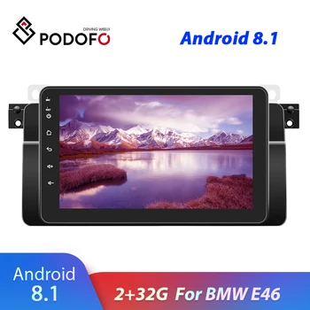 

Podofo 2 Din Android 8.1 GPS Navigation Multimedia Player 8'' Autoradio GPS WiFi Bluetooth For BMW E46 Radio Stereo DVD
