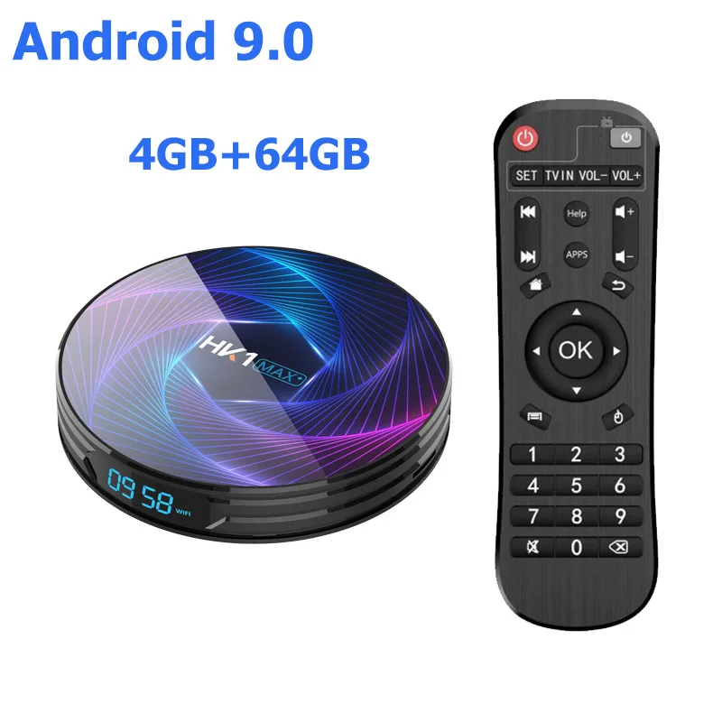 4G 64G TV BOX Smart tv box hk1max plus Android 9,0 2,4G/5G Wifi BT 4,0 4K Full HD приставка Netflix KD плеер PK hk1max H96 A95 - Цвет: 4G 64G TV BOX