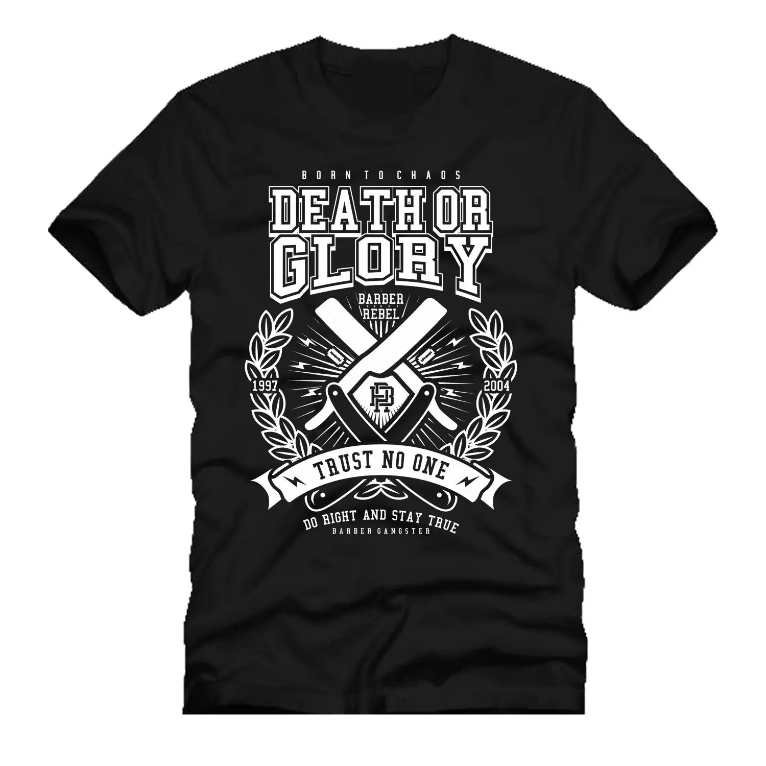 DEATH OR GLORY barber rebel gangster shop pole mashup dtg mens t shirt tees Hip Hop men tshirt rock Unisex Fashion Tops | Мужская одежда