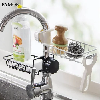 

New Stainless Steel Kitchen Sink Faucet Storage Rack Organizer Sponge Soap Cloth Towel Holder-Shelf Bathroom Kitchen Dish Rack