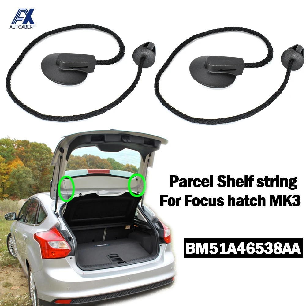 2X For FORD FOCUS 3 hatch MK3 2012 - 2018 REAR TRUNK Parcel Shelf Tray Load Inner Tonneau Cover Lift string strap Clips