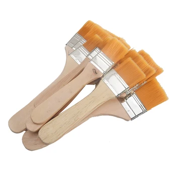 

12pcs/set With Wood Handles Nylon Watercolor Barbecue Wall Decor Gouache Reusable Gift For Children Home Tool Paint Brush