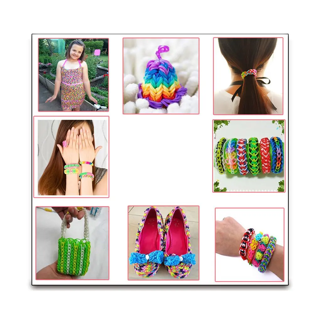 For Loom Bands Rainbow Hand-Woven Diy Rubber Band Bracelet Set Upgrade Version 28 Grid 6800 Root