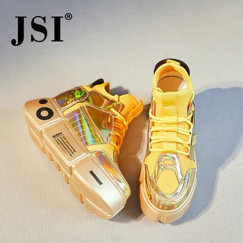 

JSI Ankle Fashion Women's Flats High Quality Cross-Tied Lace-Up Chunky Heels Patchwork Design Shoes Anti-Slippery Sneakers JO445