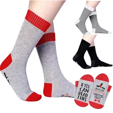 Вязаные носки унисекс для мужчин и женщин, если вы можете прочесть этот рисунок, милый Рождественский подарок, забавные принты с надписями, носки до середины икры, calcetines