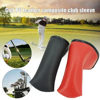 

Newly Magnetic Golf Club Head Cover PU Leather Composite Golf Iron Cap Putter Cover Protection for Golf Putter S66