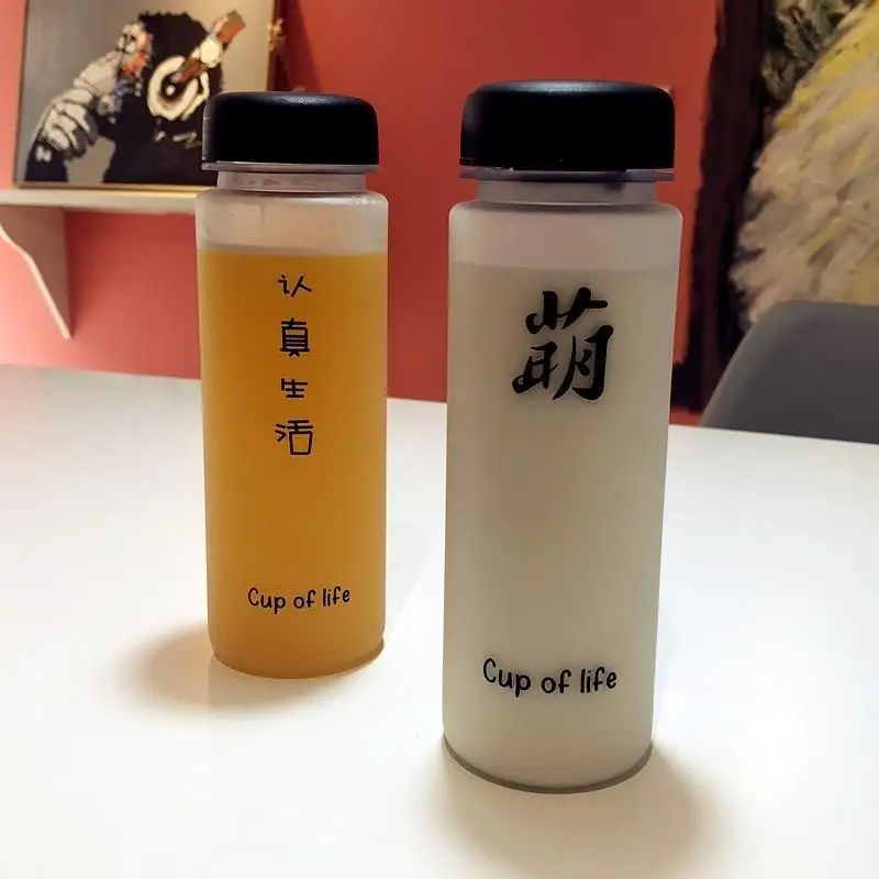 

Tomie Shop Korean-style Trend Plastic Water Bottle Women's Male STUDENT'S Cup Dull Polish Water Bottle Cute Tea Cup