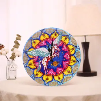 

5D Diamond Painting Cartoon Clock Embroidery Kit Round Rhinestone Painting