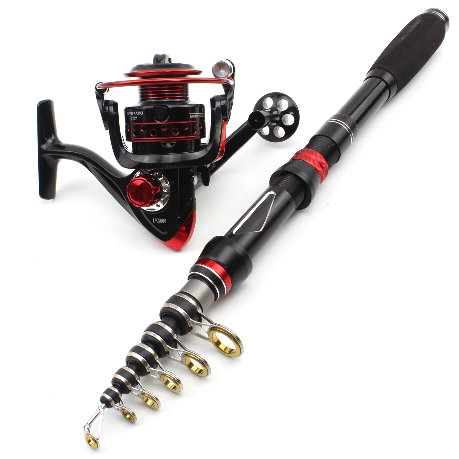 Удочка с катушкой 2 1 м карбоновая телескопическая портативная для ловли форели