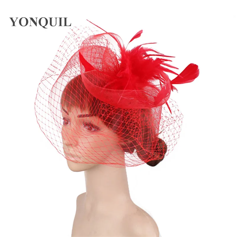 Hair accessories bridal hair accessories fascinator hats handmade wedding tulle fascinator hat mesh accessories bride headwear nylon headdress for women party dinner