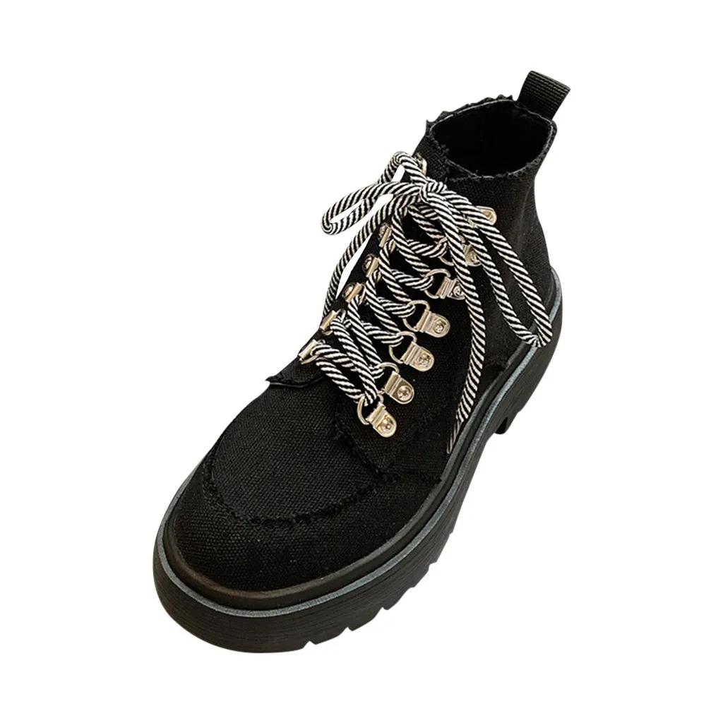 Ботинки в стиле милитари; Женская обувь в готическом стиле; ботинки в стиле панк; зимние женские повседневные крутые тканевые ботинки со шнуровкой; ботинки в стиле ретро на платформе;# g3