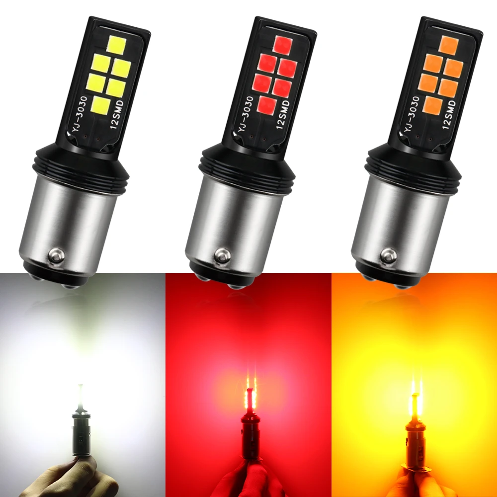 

1pcs 1157 P21/5w Bay15d 12 Smd Led Car Tail Parking Lamp Front Turn Signals Auto Brake Bulb Drl Daytime Running Light