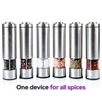 

NEW 1/2PCS Pepper Mill Electric Automatic Salt and Pepper Grinder Adjustable Ceramic Grinding with LED Light Kitchen Spice Mill