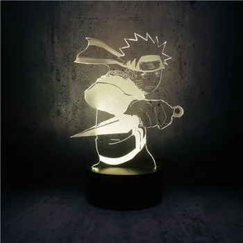 

Naruto action holding weapon 3D led lamp Night Light children room decor creative exhibition display bulb moon lava holiday gift