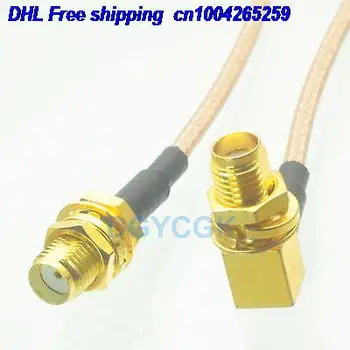 

EMS/ DHL 50pcs SMA female bulkhead to SMA jack bulkhead right angle RG316 pigtail 8" FPV cable 22j