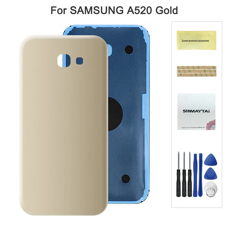 A520 Gold Задняя Батарея сзади Стекло чехол для Samsung Galaxy A3 A5 A7 A320 A520 A520F A720 Батарея чехол наклейка для корпуса - Цвет: A520 Gold