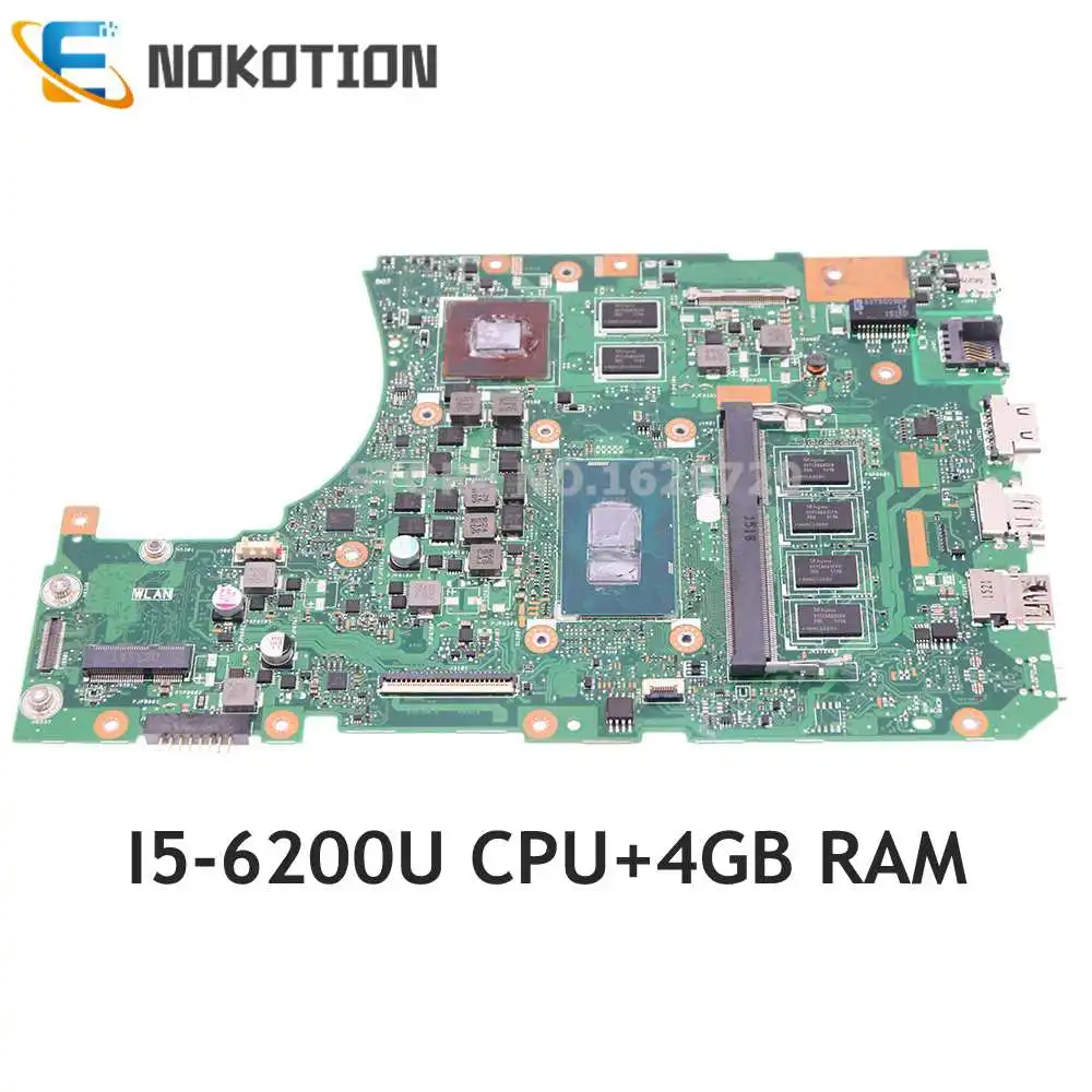 NOKOTION 69N0SLM13A00P 69N0SLM13A00P MAIN scheda principale per ASUS X556UJ  X556UF scheda madre PC REV 1.1 I5-6200U CPU 4GB RAM _ - AliExpress Mobile