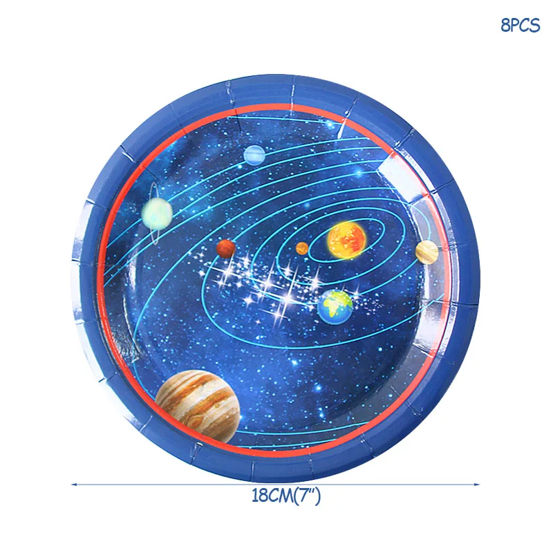 WEIGAO космические вечерние космонавты и ракеты корабль тема фольгированные шары Галактика/Солнечная система вечерние праздничные принадлежности для мальчиков на день рождения - Цвет: 7inch plate