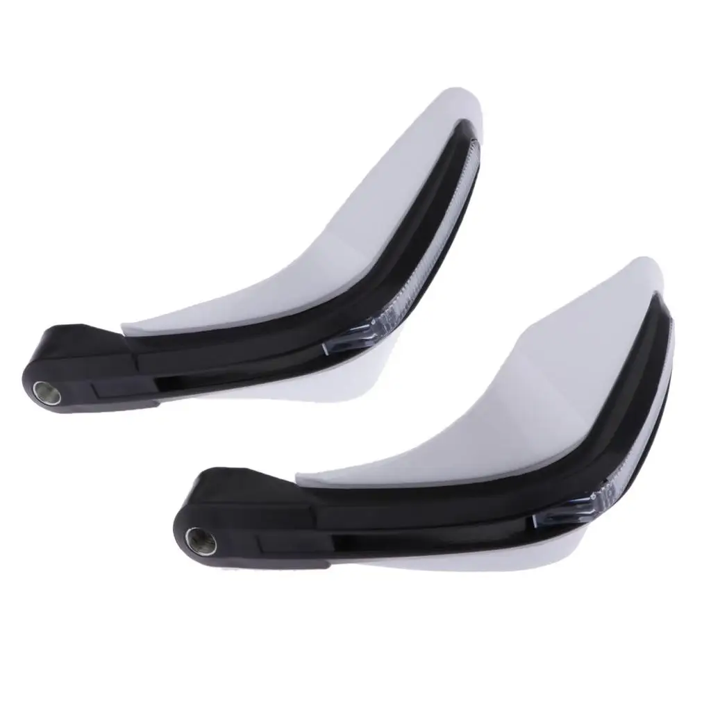 2PCS Motorcycle Handlebar Brush Bar Handguards Wind Guard with LED Indicators Lights Universal Fit for Motocross Dirt Bike