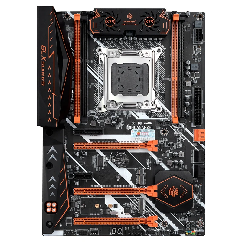 Игровая материнская плата HUANANZHI X79 Deluxe комплект для компьютера с M.2 слотом ЦП Xeon E5