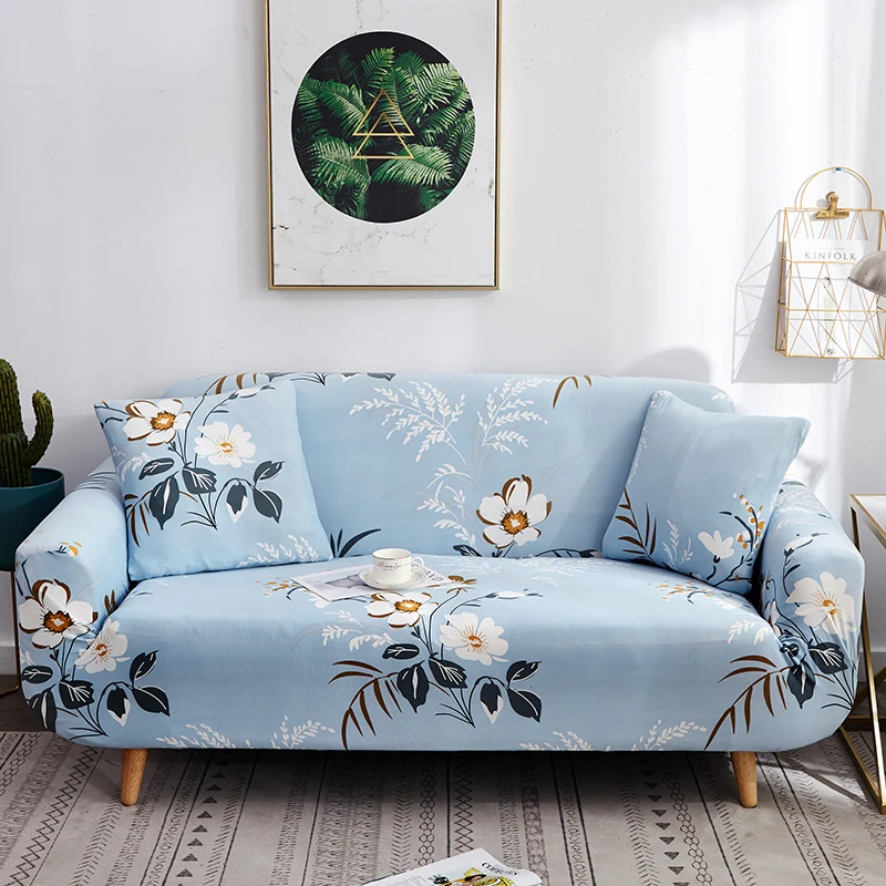 Эластичное диванное покрывало, эластичное, плотное покрытие для дивана, чехол для дивана с зеленым растительным принтом, четырехсезонное универсальное диванное сиденье - Цвет: LT67-9