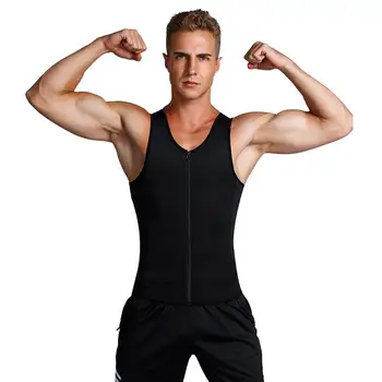 

Mens Neoprene Sport Sweat Waist Trainer Vest Slimming Body Shaper Tummy Fat Burner Tops 3 Rows Hooks work out Weight Loss