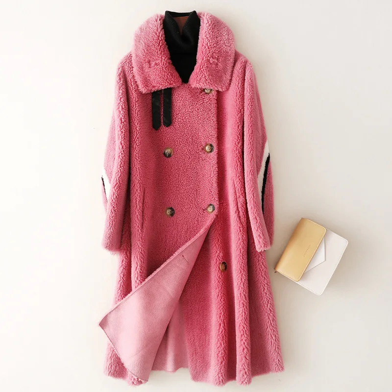 

Real Fur Coat Female Jacket Korean Vintage Autumn Winter Coat Women Clothes 2020 Sheep Shearling Warm Tops Manteau Femme ZT4620