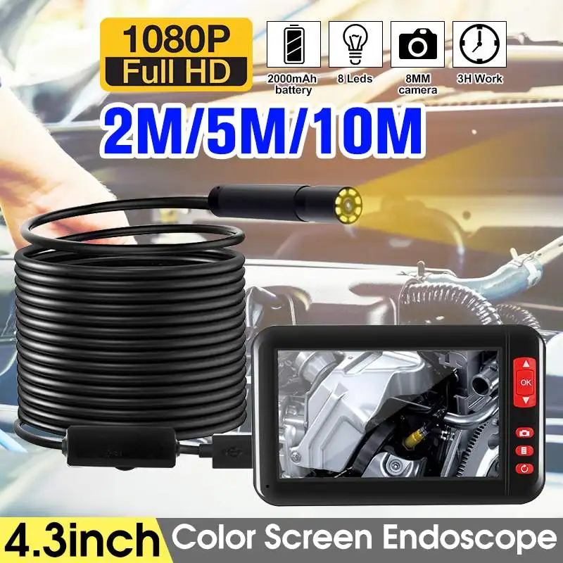 

Digital LCD Borescope Inspection Camera HD 1080P Color Screen Endoscope 8LEDs Support Take Photo/Take Video Repair Tool