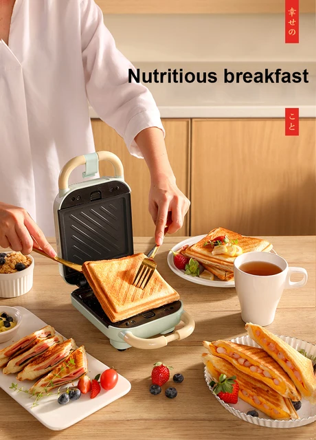 New Electric Sandwich Maker Multifunction Waffle Maker 650W Household  Toaster Automatic Breakfast Machine With 5 plates