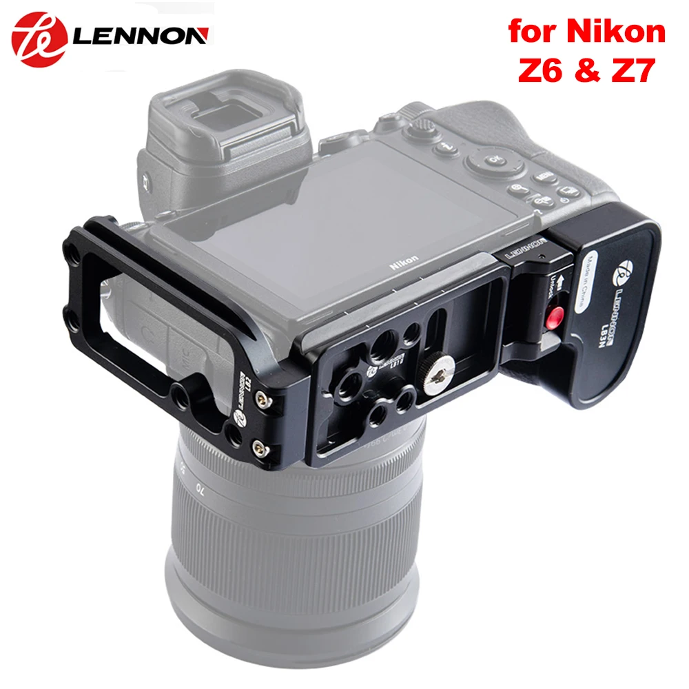 Lennon LB3N Quick Release L Plate Bracket Grip Handle Expansion Side Plate for Nikon Z6 Z7 Mirrorless Camera w/ 1/4" Thread Hole