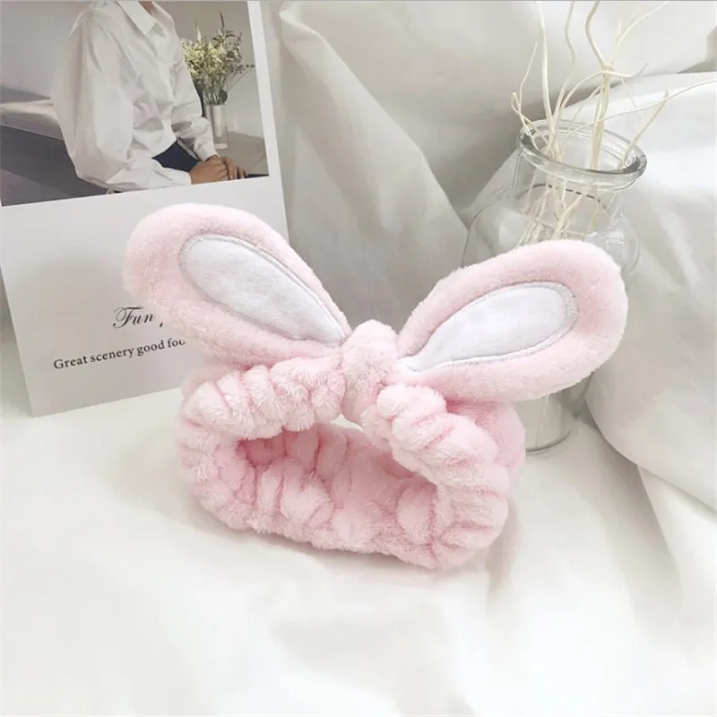 pink Новинка, модный фланелевый мягкий бантик, ободок с кроличьими ушами для женщин, девушек, тюрбан, милый держатель, повязка для волос, головной убор, аксессуары для волос - Цвет: pink