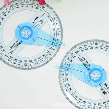 

Full Circle Protractor Goniometer with 360 Degree Rotating Indicating Needle Engraving Drawing Angle Gauge Block Ruler