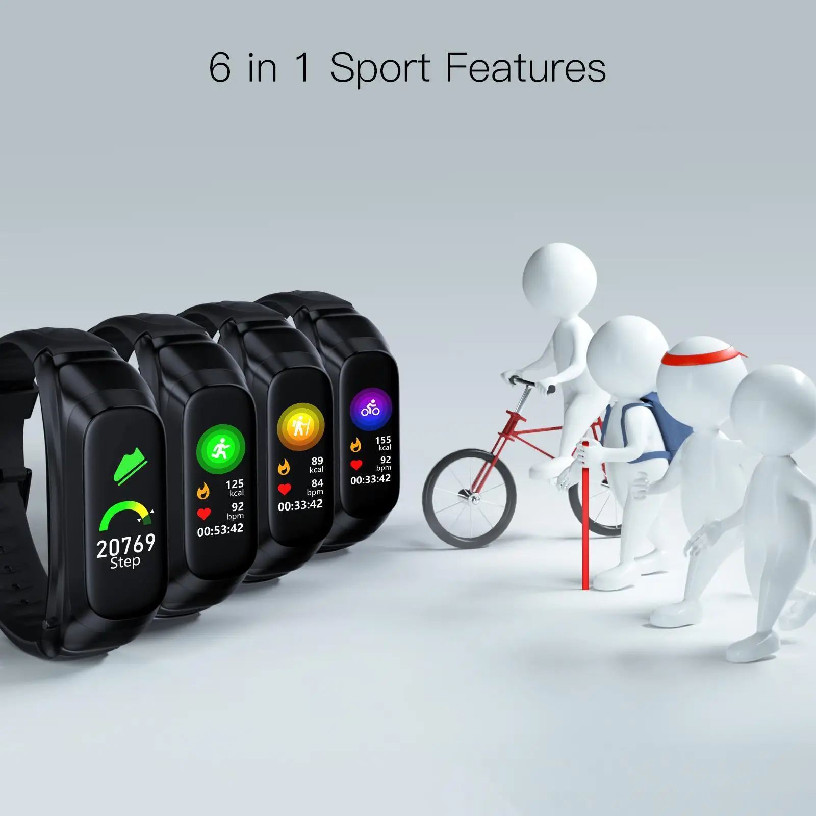 Jakcom B6 Smart Call Watch Hot sale in smart watches as android for mi band 4 strap fitness tracker Earphone Sport Watch
