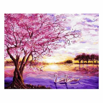 

Frameless Sexy Tree DIY Painting By Numbers Landscape Modern Home Wall Art Decor Handpainted Oil Painting Unique Gift 40*50CM