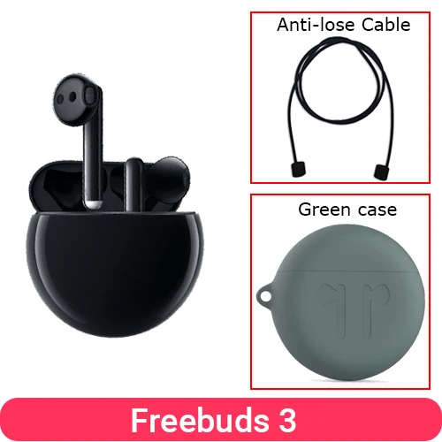 Huawei Freebuds 3 беспроводные гарнитуры TWS Bluetooth наушники активное шумоподавление Bluetooth 5,1 - Цвет: Black GreenCase Rope
