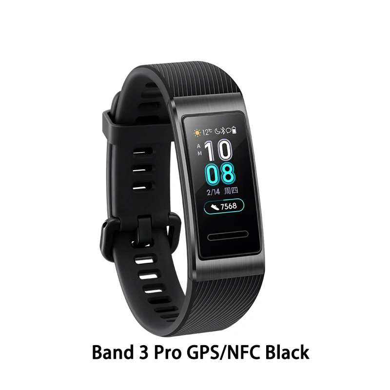 HUAWEI Band 3 Pro Smart Band все-в-одном фитнес-трекер активности, водонепроницаемость 5 АТМ, пульсометр, встроенный gps - Цвет: 3Pro Black