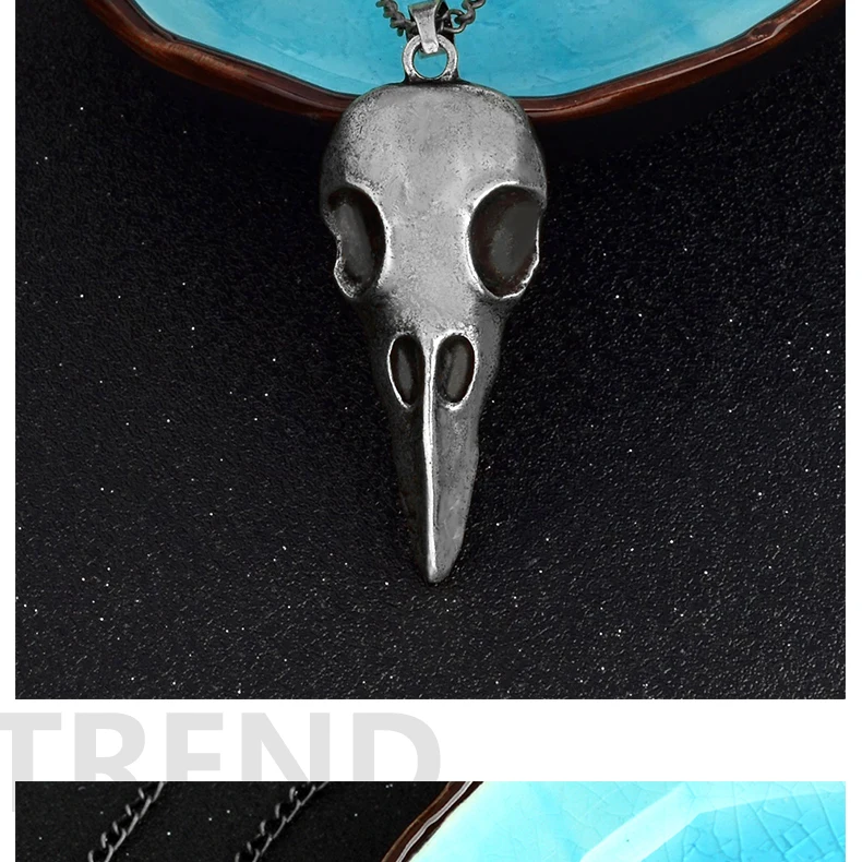 Супер модные готические ожерелья с вороной, вороной, птицей, черепом, дизайн панк рок-н-ролл, персонализированные винтажные ожерелья с подвеской в виде черепа