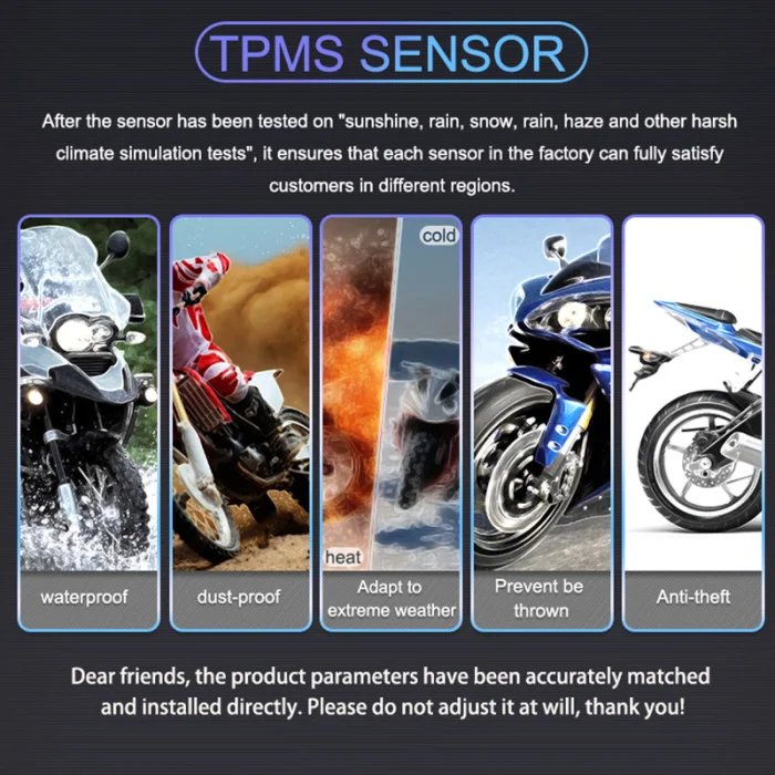 Система контроля давления в шинах мотоцикла TPMS с 2 датчиками для мотоцикла SUB