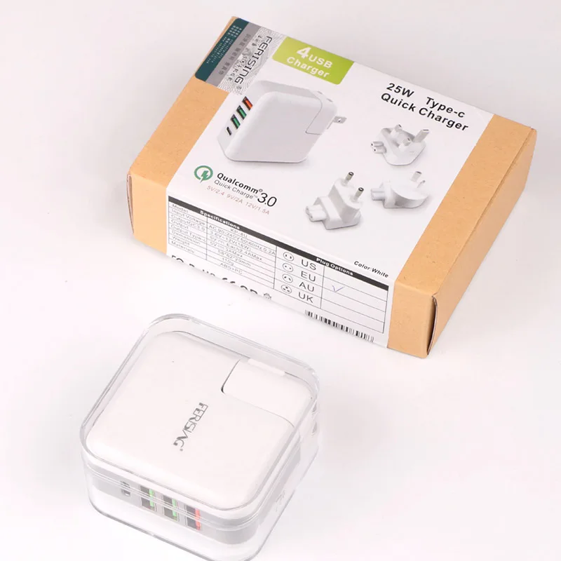 Зарядное устройство FERISING Универсальный 25W Быстрый Quick Charge 3 0 usb зарядное адаптер