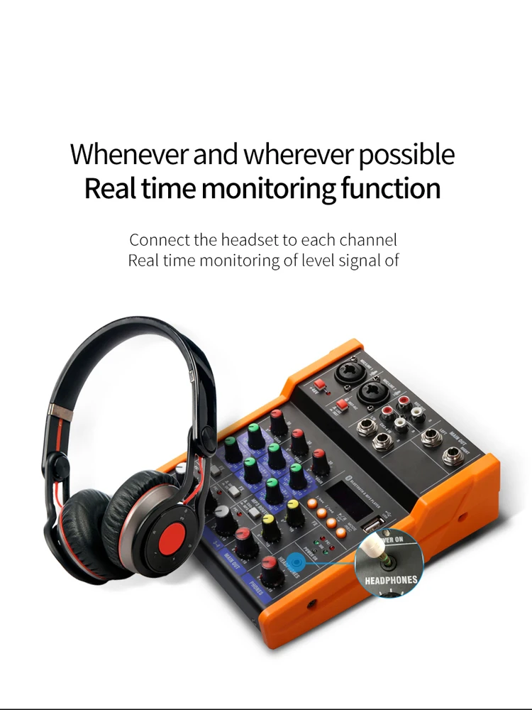 Tkl-mixer de Áudio Console de Mixagem de Som r2 com Microfone sem Fio Usb para Reprodução de Computador Bluetooth 48v - Image 6