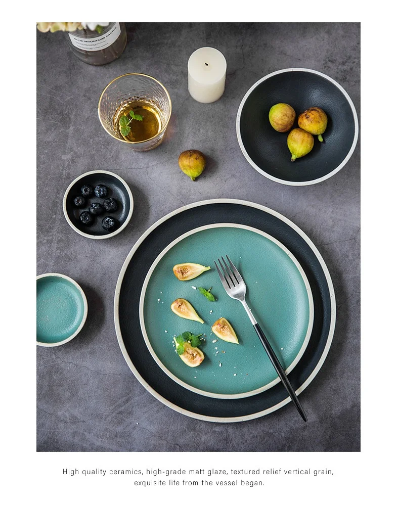 1 шт. в скандинавском стиле керамическая матовая западная посуда тарелка миска индивидуальная простая стейк десертная круглая тарелка