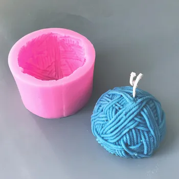 

3D Knitting Wool Ball Silicone Candle Mold DIY Fondant Cake Decorating Tools Handmade Aroma Gypsum Mould Crafts K703