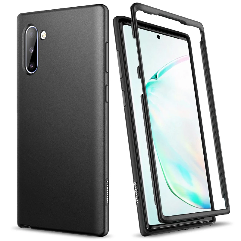 Грандевер 2 в 1 мягкий чехол для samsung Galaxy Note10 Plus задняя крышка противоударный полный защитный чехол для samsung Galaxy Note10 - Цвет: Черный